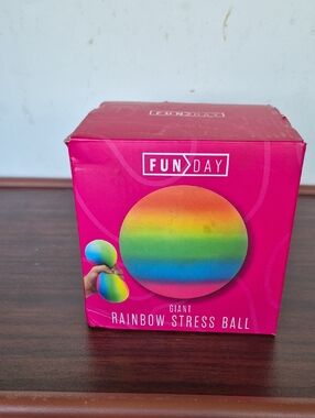 FUNDAY Giant Rainbow Stress Ball - Multicolor New And Sealed.4.5 Inches.